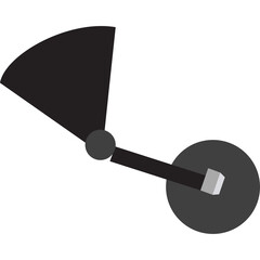 Abstract Graphic Representation of a Digital Communication Icon Featuring Black and Gray Geometric Shapes on a White Background