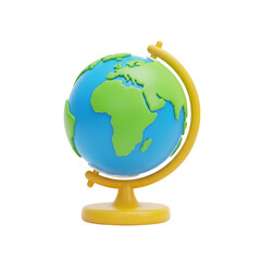 3D Stylized Globe with Africa and Europe Prominent