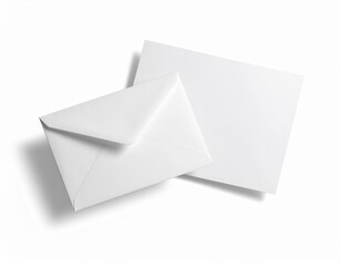 Blank Envelope and A4 Paper Mockup Set: Floating & Isolated. Stationery, Correspondence & Communication