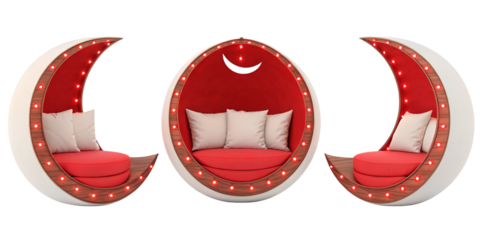 Red moon chair, crescent moon chair, kids moon seat, pink red moon chair, nursery moon chair, dreamy kids furniture, whimsical chair, moon shaped bed, starry chair, cozy reading nook, crescent lounger