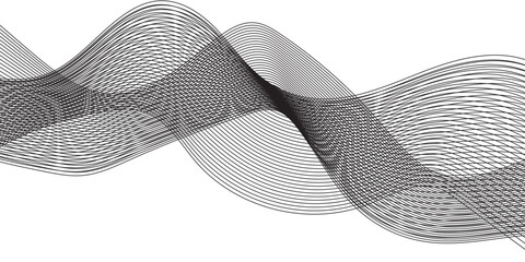 Abstract black wave line in vector business texture. Pattern line blend curve flow futuristic white background. Modern background futuristic energy sound waves technology concept background.	

