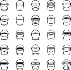 Clean black and white vector illustration of icons likeg gumty.eps