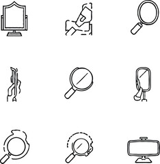 Clean black and white vector illustration of icons likeg gutr.eps