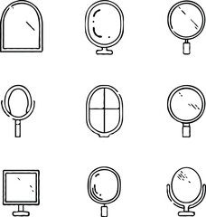 Clean black and white vector illustration of icons likeg taa.eps