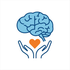 Brain Health and Wellness Concept Caring for Mental Intelligence and Cognitive Function with Affection and Emotional Support Illustration