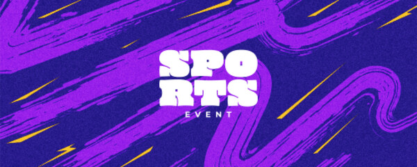 Creative and Vibrant Sport Banner Design with Wavy Brush Lines and Sharp Yellow Objects. Background for Celebration, Ads, Sport, Branding, Card, cover, or Poster Design