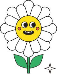 Colorful Funny Cartoon Characters with Expressive Faces in Playful Style