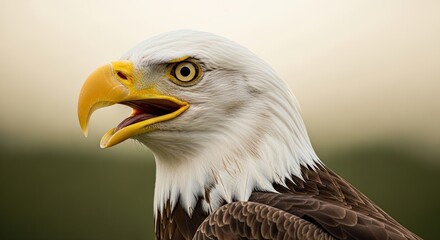 Obraz premium Majestic Bald Eagle Head Close Up Portrait