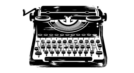 Vintage typewriter vector illustration retro writing machine scalable graphic design element