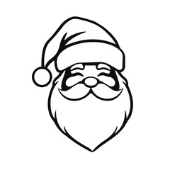 Santa Claus head, Christmas character vector, festive Santa face icon, holiday design, cartoon Santa portrait, cheerful winter illustration, Santa avatar, Christmas graphic