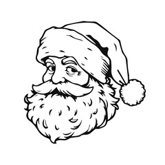 Santa Claus head, Christmas character vector, festive Santa face icon, holiday design, cartoon Santa portrait, cheerful winter illustration, Santa avatar, Christmas graphic