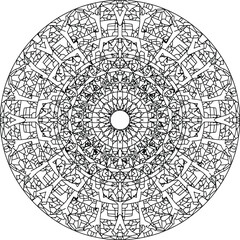 Fototapeta premium Vector architectural mandala ornament inspired by Beijing palace lattice, intricate circular geometric pattern