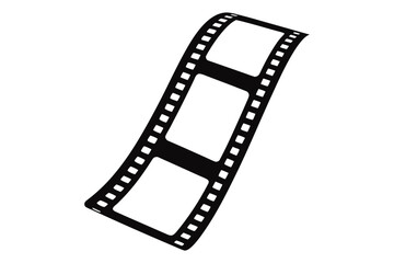 film reel, film strip silhouette, film strip frame silhouette vector illustration