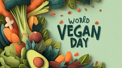 World Vegan Day Banner Design ai genrative