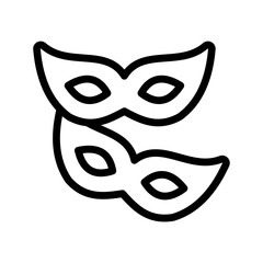 Two Masquerade Masks Icon Carnival & Mardi Gras Outline Vector
