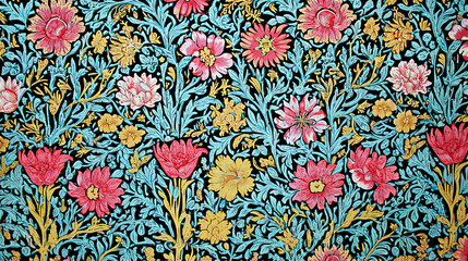 華やかな花柄のテキスタイルデザイン