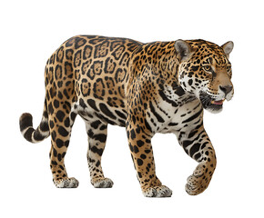 Obraz premium PNG file Majestic Jaguar in Motion with striking pattern on transparent background PNG, easy to use.