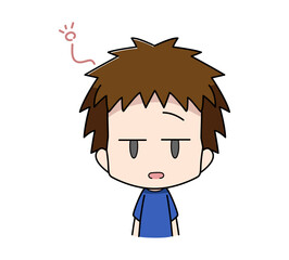 ボーっとしている男の子のイラスト