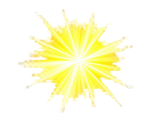 A bright, radiant burst of yellow light emanating from a central point outwards