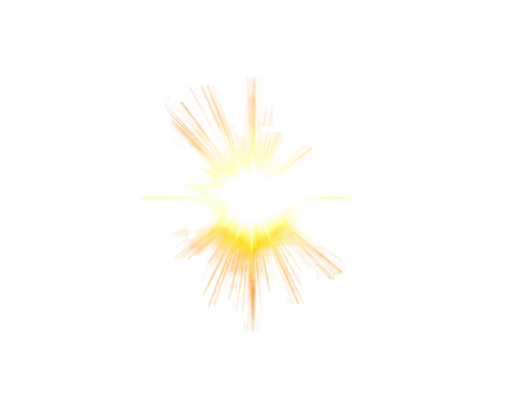 Bright, radiant sunburst emanating with sharp, intense rays against a black background