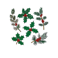 
Beautiful christmas icon set