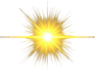 A brilliant yellow burst of light emanates outwards with sharp rays on black