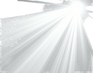 Bright white light rays emanating from the upper right corner onto a dark background