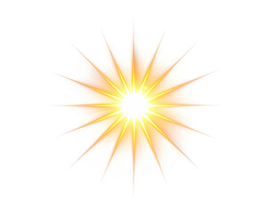 Fototapeta premium Bright sunburst with sharp, pointed rays radiating outwards, glowing