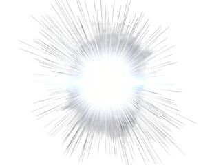 Obraz premium Bright white starburst with thin, sharp rays against a black background