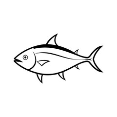 line art of a tuna fish