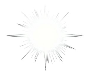 Bright radiant burst of light with sharp, angular rays on black background