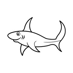 Obraz premium a funny shark line art