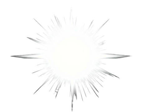 Bright radiant burst of light with sharp, angular rays on black background