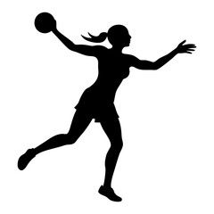 a silhouette of a woman is playing basketball 