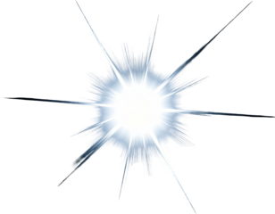 Bright, starburst-shaped light effect emanating outwards with shimmering blue highlights