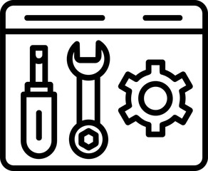 Tools and Service icons set. Wrench, screwdriver and gear icon. Screwdriver and wrench glyph icon. Settings and repair, service sign - stock vector. Mechanical Tools Glyph Icon Wrench icon vector.
