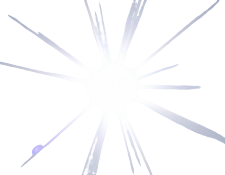 Bright white starburst radiating from a central point against black