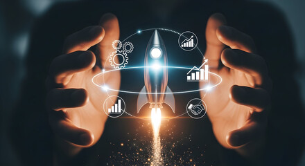 Innovative startup launching new business venture to drive growth now