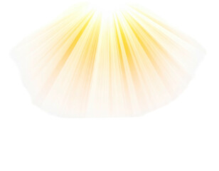 Bright, radiant light bursts outward from a stylized, translucent white shell-like form