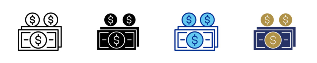 Money  Icon Set Multiple Style Collection