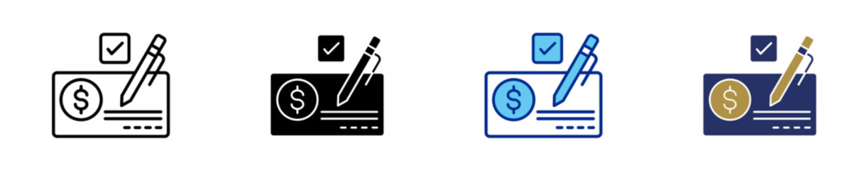 Bankbook  Icon Set Multiple Style Collection