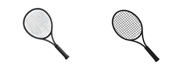 Classic Black Tennis Racket Vector Icon Isolated on White Background