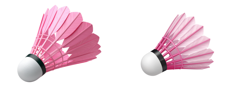 Pink Birdie Badminton Shuttlecock Illustration, Isolated on White