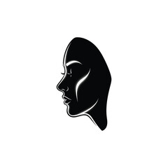 Elegant woman's face in profile, a minimalist vector illustration showcasing beauty, simplicity, and modern design for various applications