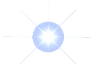 Bright starburst emanating with light rays on a black background