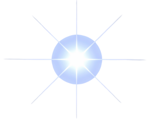 Bright starburst emanating with light rays on a black background