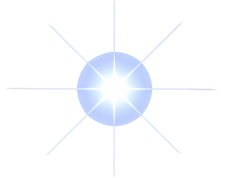 Bright starburst emanating with light rays on a black background