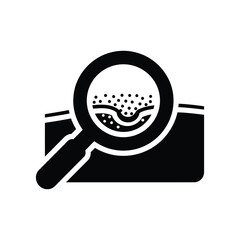 Skin problem examination icon dermatological research, acne, pores, and skin condition analysis concept