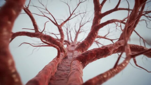 3D Illustration of Artery Branching within the Human Body