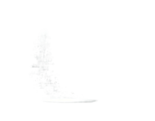 White smoke or vapor plume with scattered particles on black background